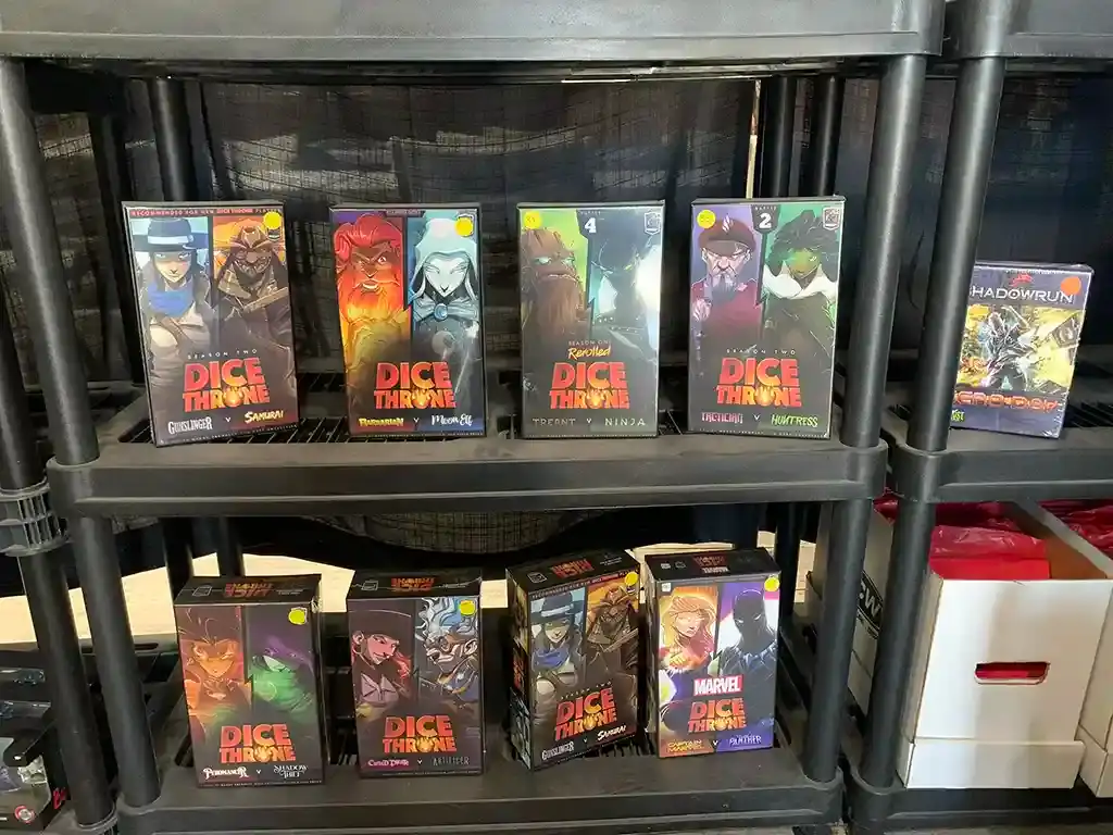 More board games on shelves