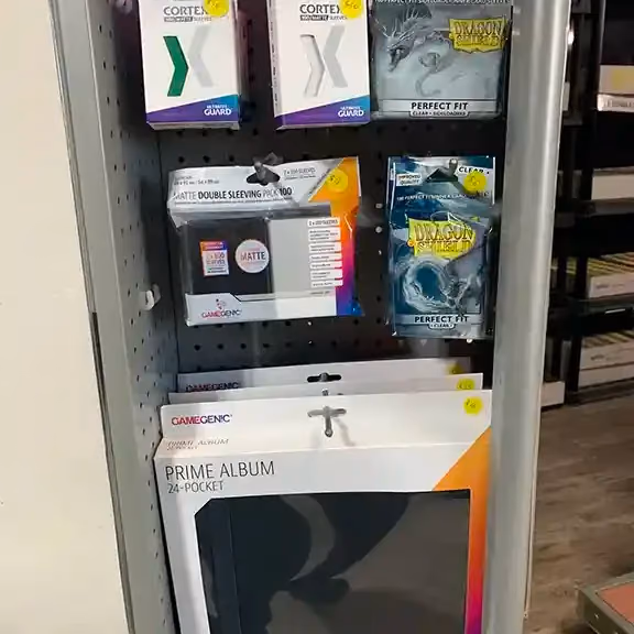 Card binders and storage on a display